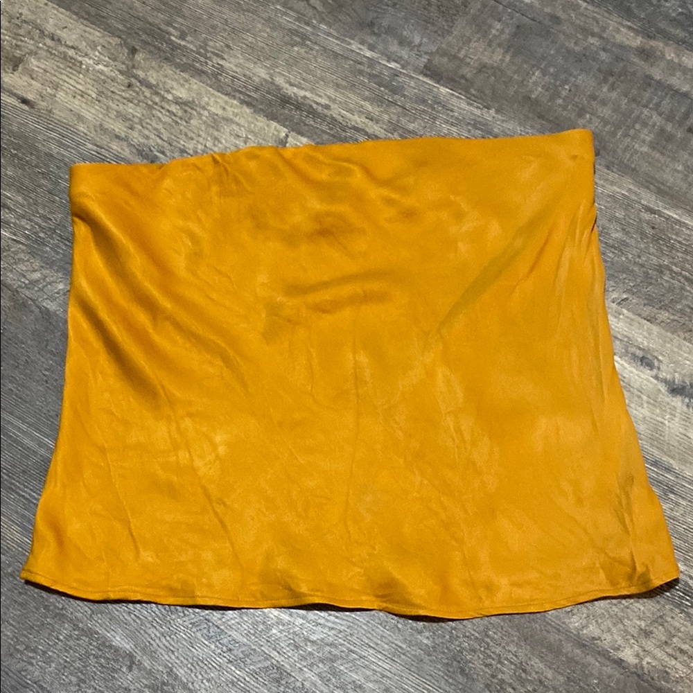 Anthropologie Gold Silky Strapless Top Size M - Picture 3 of 10